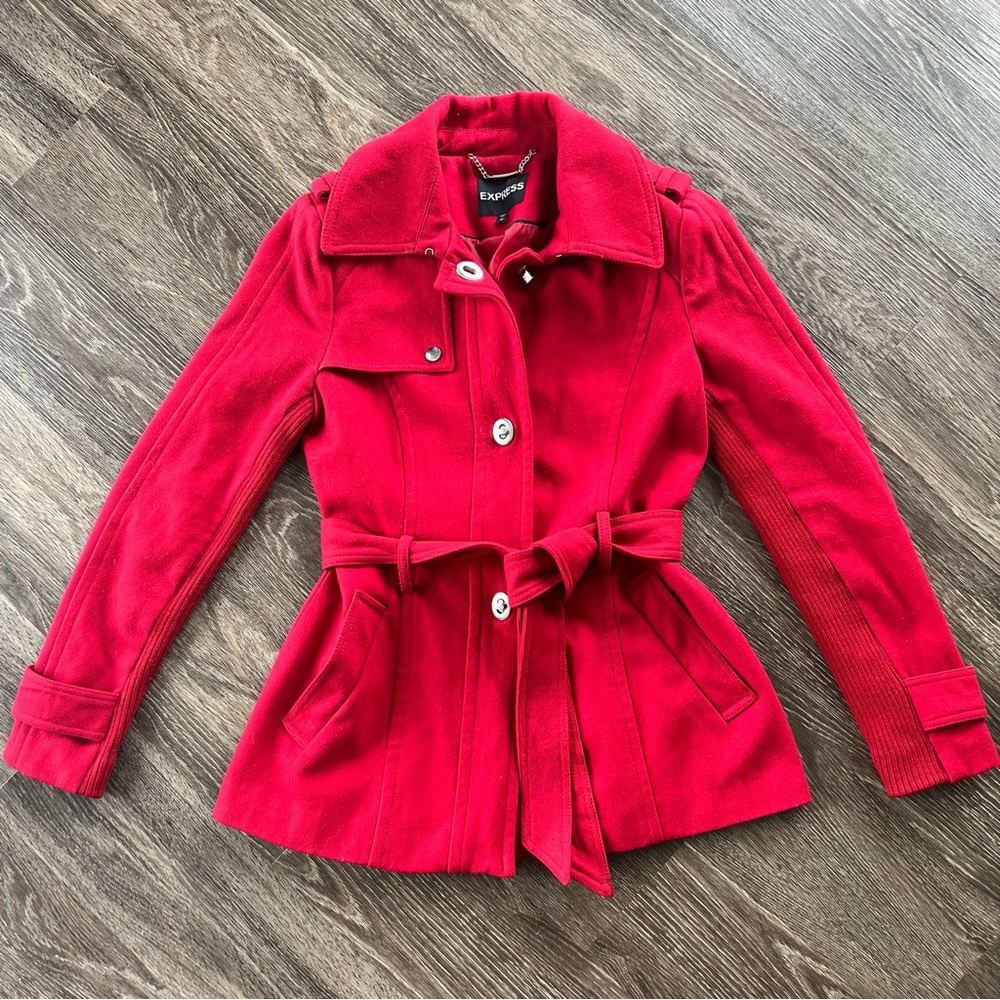 Express Red Peacoat